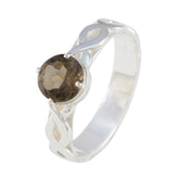 Julia Romantic Brown Solitaire Ring in Silver